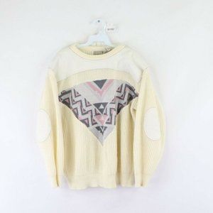 Vintage 90s Streetwear Elbow Patch Coogi Style Dad Cosby Sweater